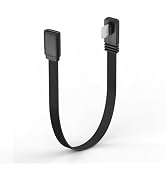 JSADZKJ 0.68ft Short USB C Cable PD100W Right Angle Type-C Fast Charging Cord Flat Type USB C Mal...