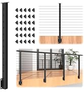 CKE Black Side Mount Cable Railing Post 36 Inch (Post 44