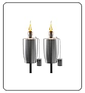 Matney Stainless Steel Outdoor Torches - Decorative Garden &amp; Yard Lights - 5 ft Oil Lamp for Citr...