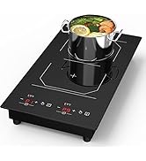 Double Induction Cooktop Induction Burner Hot Plate Electric 9 Temperature 9 Power Settings Porta...