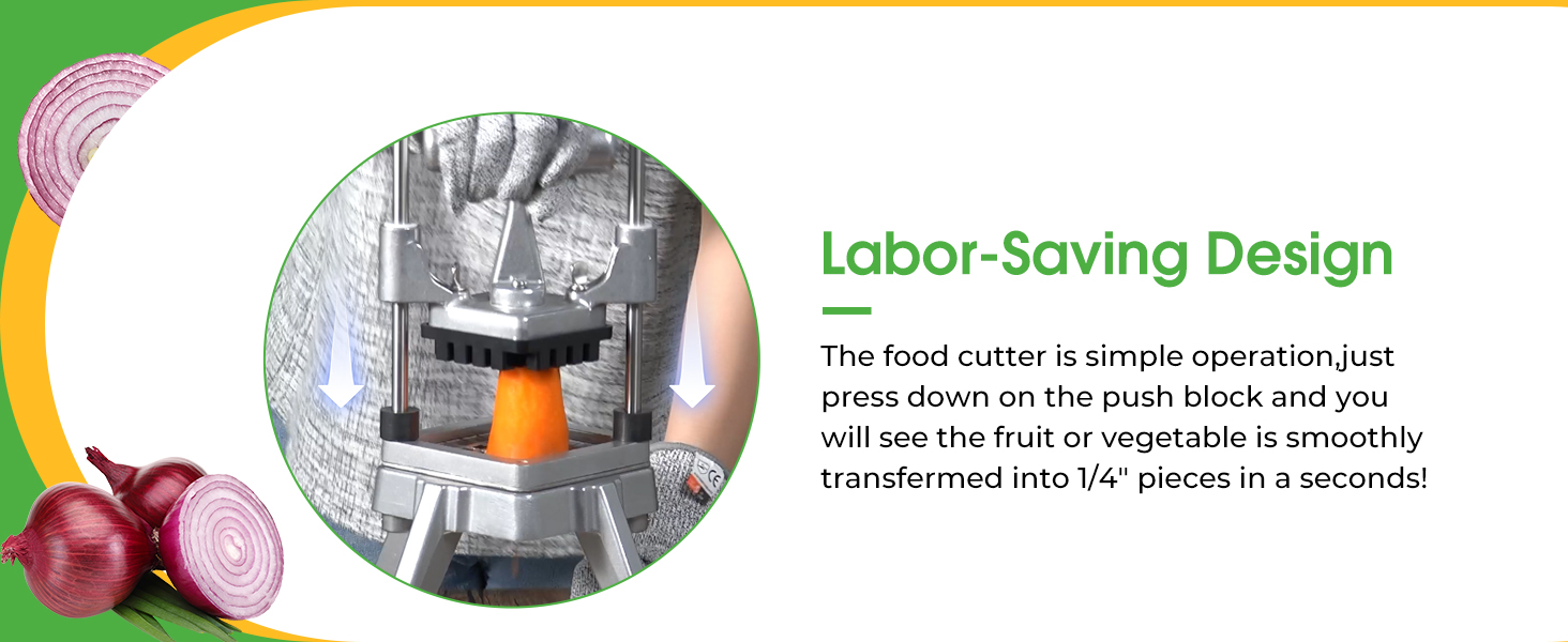 Labor-Saving Design Vegetable Chopper w Replacement Blades
