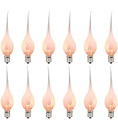 Goothy Silicone Dipped Flicker Flame Candle Light Bulbs, 1 Watts Silicone Replacement Bulbs for C...