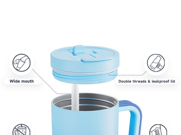 32 oz Tumbler with Handle and Flip Straw