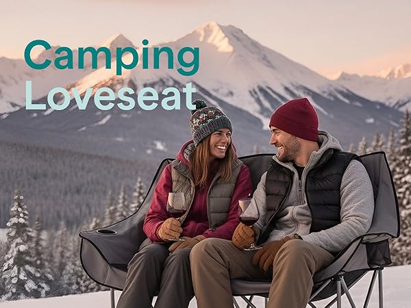 Double camping chair folding camping chair loveseat camping chair camping loveseat camping loveseat