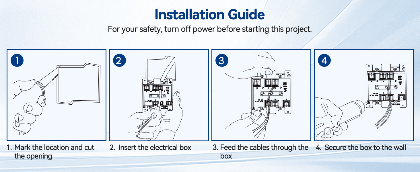 2 gang old work outlet box install