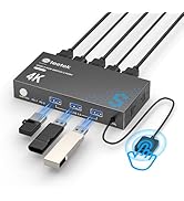 USB 3.0 HDMI KVM Switch 1 Monitors 2 Computers, 4K@60Hz KVM Switches for 2 Computers Sharing Moni...