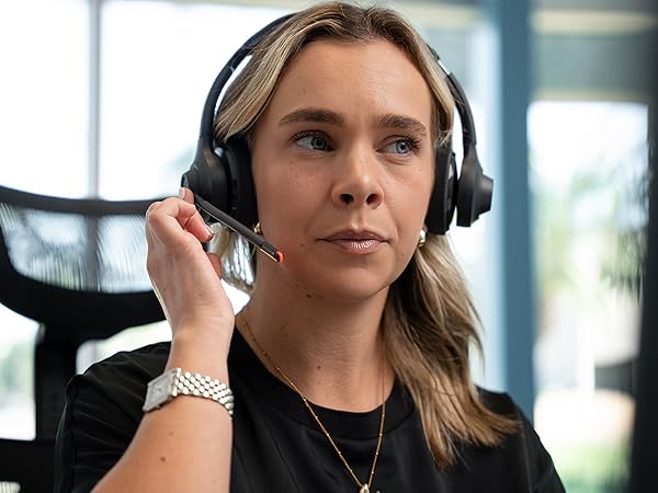 Using the mute function on the go work headset