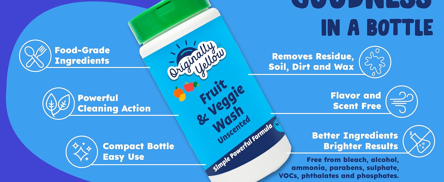 fruit &amp; veggie wash mineral-based mineral based vegetable fruit wash soak rinse fragrance free wash