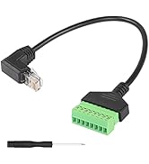 SinLoon RJ45 Screw Terminal, 90 Degree Down Angle RJ45 Male Plug to 8 Pin Screw Terminal Block Co...
