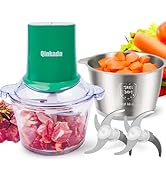 Qinkada Food Processors with 2 Bowls, 400W Meat Grinder, Food Chopper Electric, 2 Speed, 8Cup Gla...