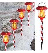 Dynaming 6 Pack Christmas Solar Flame Garden Lights Outdoor, Dual Use Flickering Flame Torch Cand...