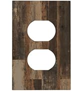 Rustic Brown Wood Grain Dark Oak Outlet Covers 1 Gang Duplex Light Switch Cover Decorative Switch...