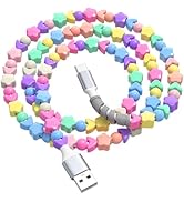COOYA USB to USB C Cable 3.3FT Colorful Star Beads Charger Cord 27W for iPhone 17 16 15, for iPad...