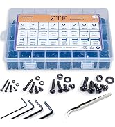 ZTF 840PCS Hex Button Head Cap Bolts Screws Nuts Washers Assortment Kit, M2 M3 M4 M5 Bolts Screws...