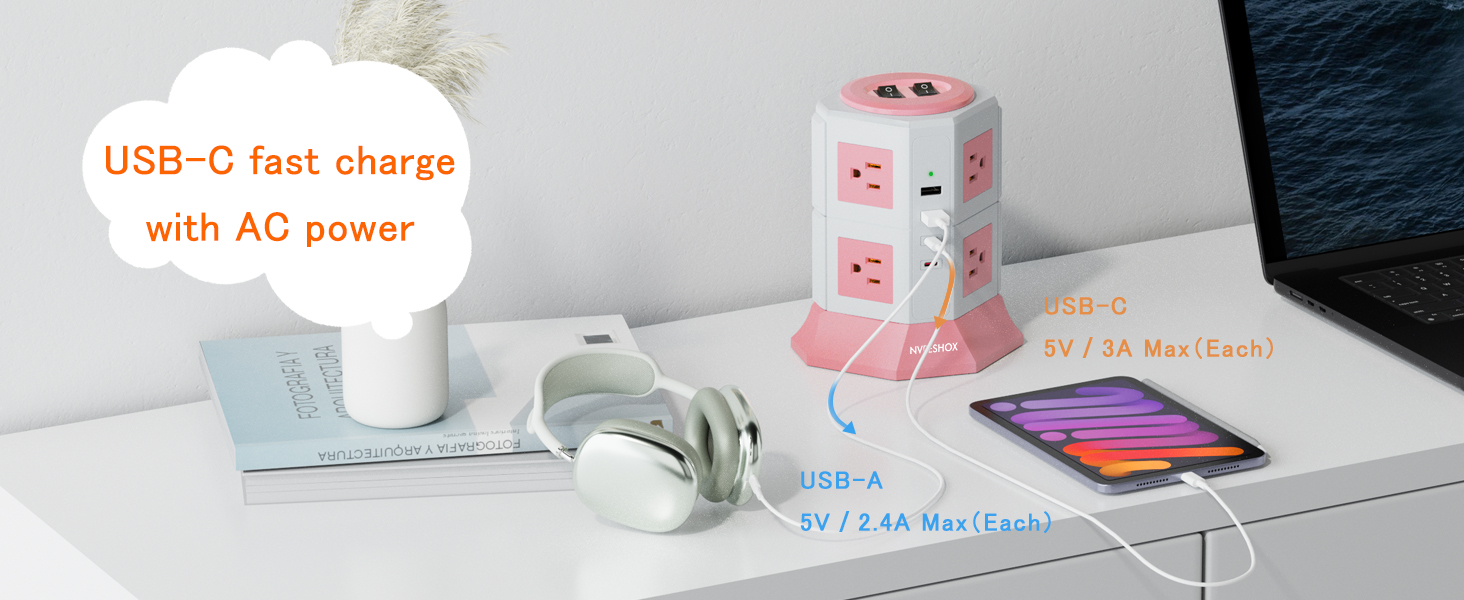 USB-C fast charge with AC power