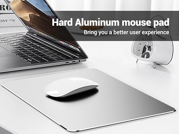 apple mouse pad hard metal mac aluminum magic glass mouse pad imac grey modern gray silver laser