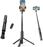 ULANZI Phone Tripod, SK26 40" Portable Selfie Stick for iPhone, 2 in 1 Adjustable Tripod with Blu...