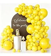 CVPARTYON Yellow Balloons 120 Pcs Different Sizes 18 12 10 5 Inch Matte Yellow Latex Balloon Arch...
