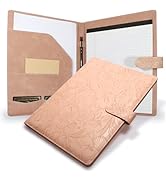 Professional Padfolio Portfolio Binder, Textured Embossing Faux Leather Folder Organizer for Lett...