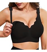 Momfree Nursing Bras for Breastfeeding, Ultra Comfort Maternity Bra with Jelly Strip Support, But...