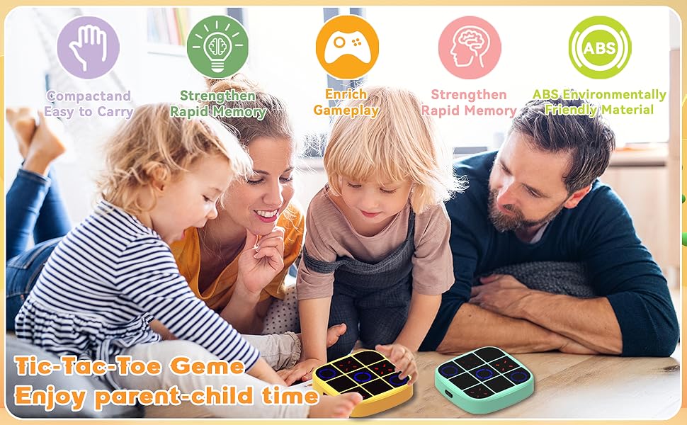 Tic Tac Toe Game Electronic Tic Tac Toe Bolt Game Portable Puzzle Travel Games for Adults and Kids