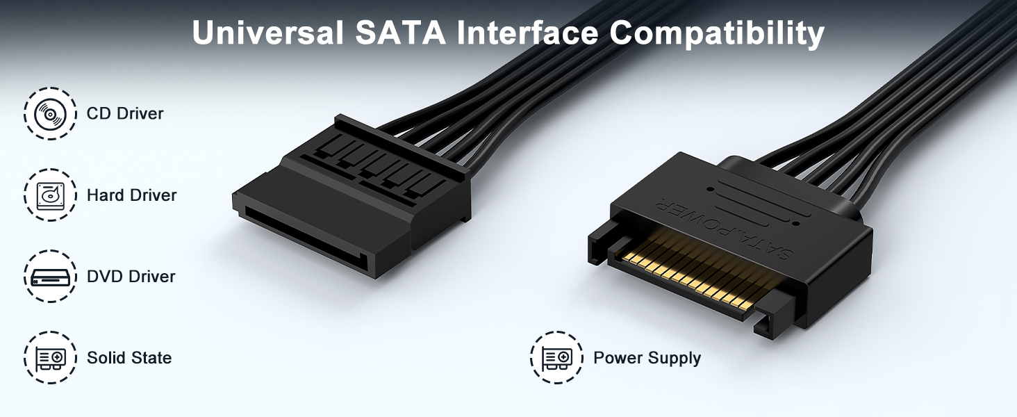 sata power cable, sata power extension cable, sata extension cable, sata cable, sata power extension