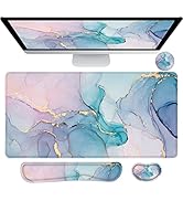 Lateefah Large Mouse Pad and Keyboard Wrist Rest, Desk Pad for Keyboard and Mouse, 4-in-1 Extende...