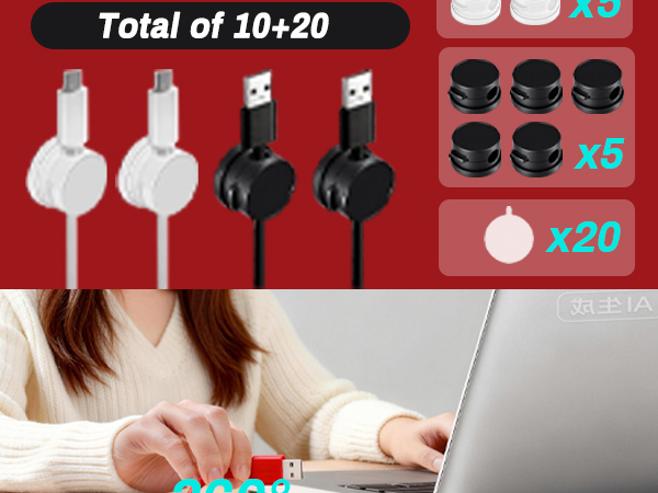 Rotatable Cord Holder Magnetic Clips