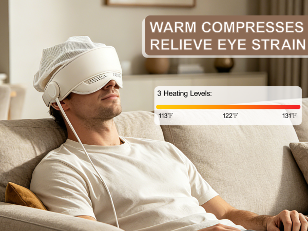 Electric Rechargeable Head and Eye Massage Tool with 3 Heat Levels