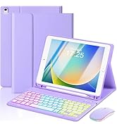 EAMPANG Case with Keyboard Mouse for iPad 9th 8th 7th Generation 10.2 inch,7 Color Rainbow Backli...