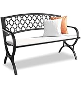 Maemttes Outdoor Bench Garden Benchs, Weatherproof Anti-Rust Heavy-Duty Outside Bench Clearance, ...
