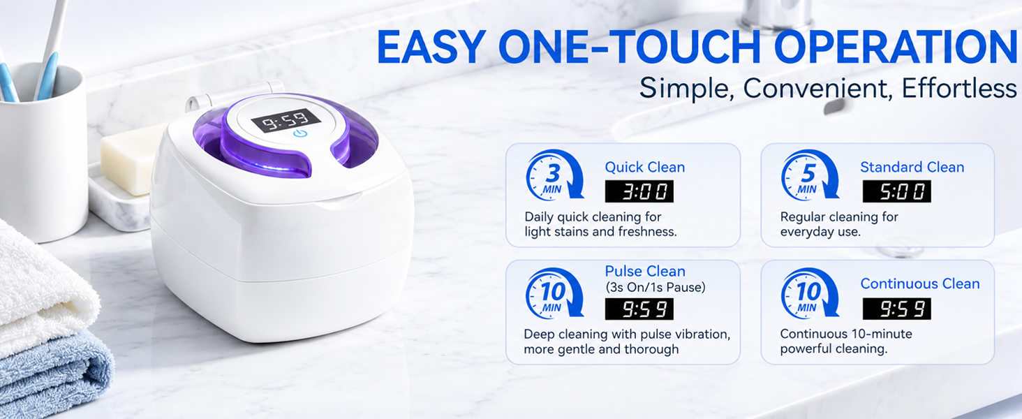 Oral Appliance Cleaner Travel Retainer Ultrasonic Mouthguard Retainer Cleaning Machine Portable