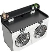 Corbyles 2-Tier Washer Dryer Countertop with 2.75" H Edge Rails, 58" W x 28" D Laundry Countertop...