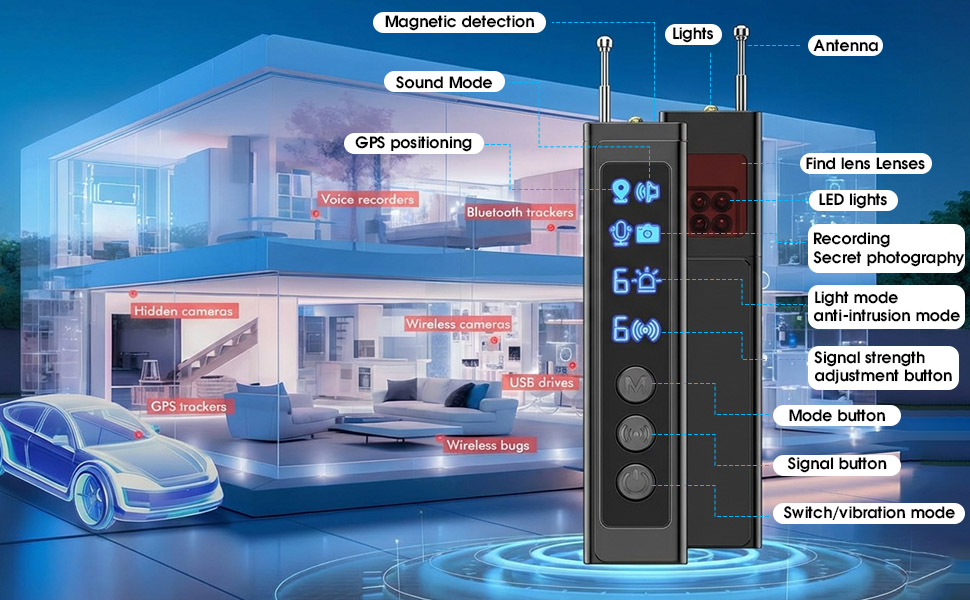 AI Hidden Camera Detector,High Precision Bug &amp;amp; WiFi Scanner Finder