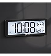 Soobest 8.5" Atomic Digital Wall Clock, Never Needs Setting, Auto Time Sync, Accurate &amp; Easy to U...