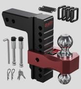 Orion Motor Tech Adjustable Trailer Hitch for 2.5 in. Receiver, Dual-Ball Mount Tow Hitch with 8"...