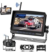TECXERLLON RV Backup Camera, 7'' 1080P Vehicle Backup Cameras with AI Detection, Waterproof Wirel...
