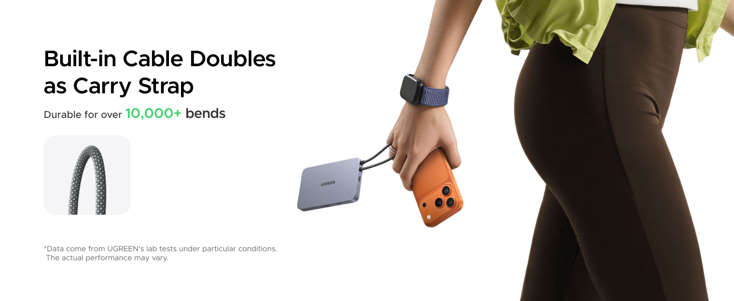 Built-in Cable Doubles as Carry Strap