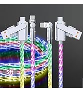 Light up USB-C Cable 2 Pack 5ft USB C to USB C Cable Multicolored RGB Colorful Gradual Starry Sky...