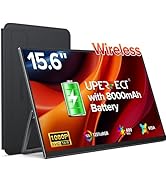 UPERFECT Wireless Portable Monitor with Battery 8000mAh, 15.6" 1080P FHD Ultra Slim Travel Monito...