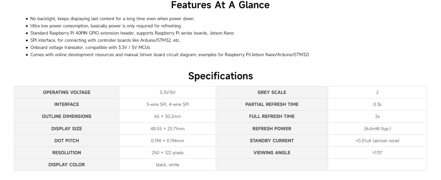 2.13inch e-Paper HAT