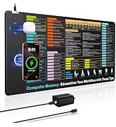 Wireless Charging Mouse Pad with Excel Formulas Shortcuts, 31.5"x15.8" Extra Large Office Spreads...