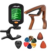 MOREYES Guitar Picks Capo Guitar Tuner Clip on for Acoustic Ukelele Bass Classical Guitar