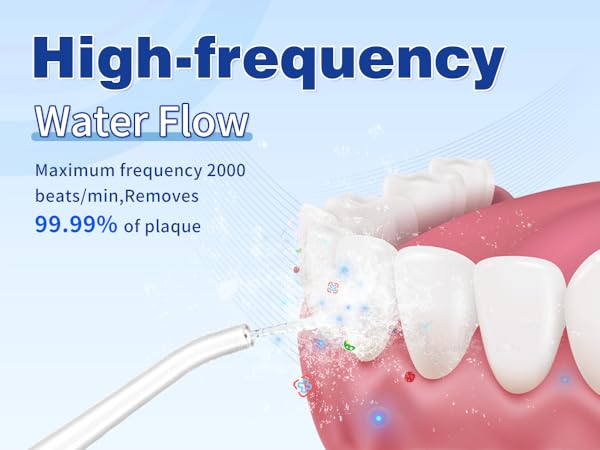 Tovendor electric flosser with High-frequency Water Flow remove 99.99% of plaque