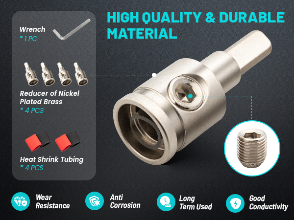 Made of High Quality &amp; Sturdy Material.Brass with Nickel Plated for amp connects