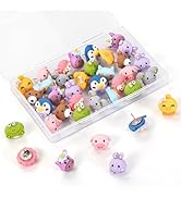 GOOLADA 30 Pieces Cute Animal Push Pins,10 Style Animals Push Pins, Decorative Thumb Tacks, Fun T...