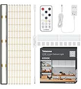 Tatazone 10pcs COB Under Cabinet Lighting Kit, 16.4ft 6500K Bright Under Cabinet Light Strip with...