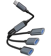 USB Y Splitter, USB Splitter for Car, USB Splitter 1 in 3 Out for Laptop, PC, Tablet, Phone, Chro...