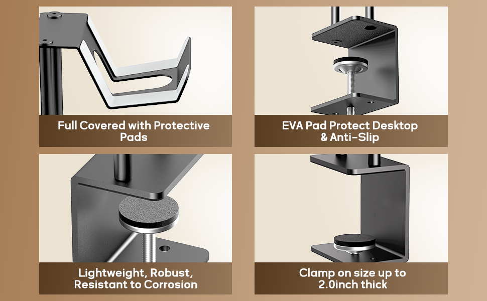 Headphone Stand Game Controller Holder On/Under Desk Clamp 6