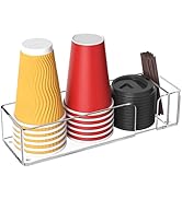 Rulyyo Coffee Cup Holder for Countertop - Clear Acrylic Coffee Bar Accessories 3 Cup Organizer St...